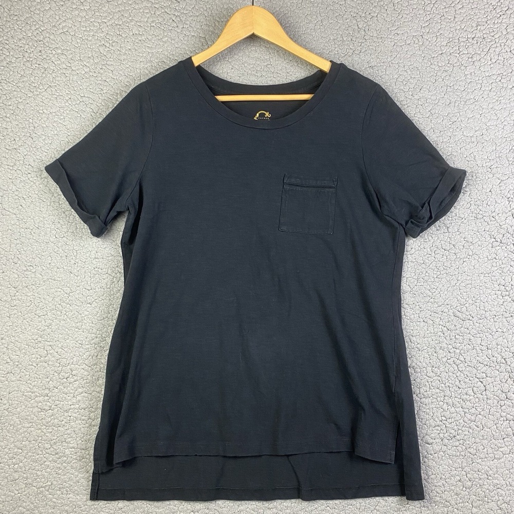 C Wonder Christian Siriano Women's T-Shirt Sz M Pocket s/s Black A275109 Stretch